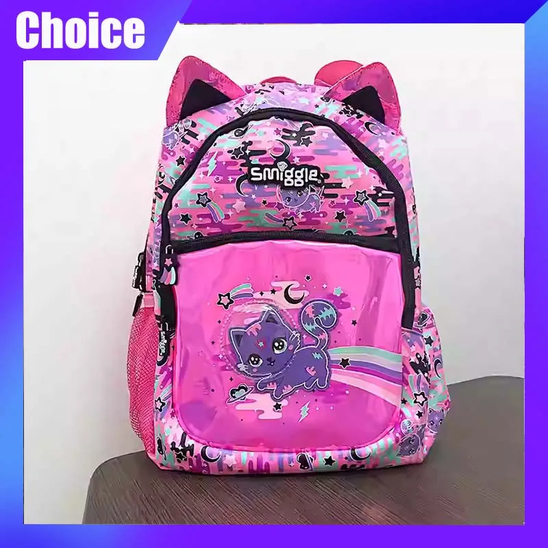 

Smiggle Pink Space Cat Kids Backpack Cartoon Children Schoolbag Anime Cute High-Quality School Studet Kawaii Pencil Case Gift