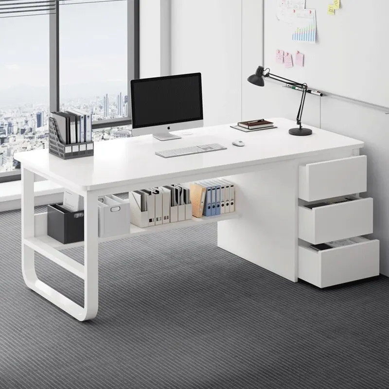 Bedroom Computer Desk Desktop Desk Chair Combination With Drawers Office Desks White Gaming Workstations Escritorio Furniture