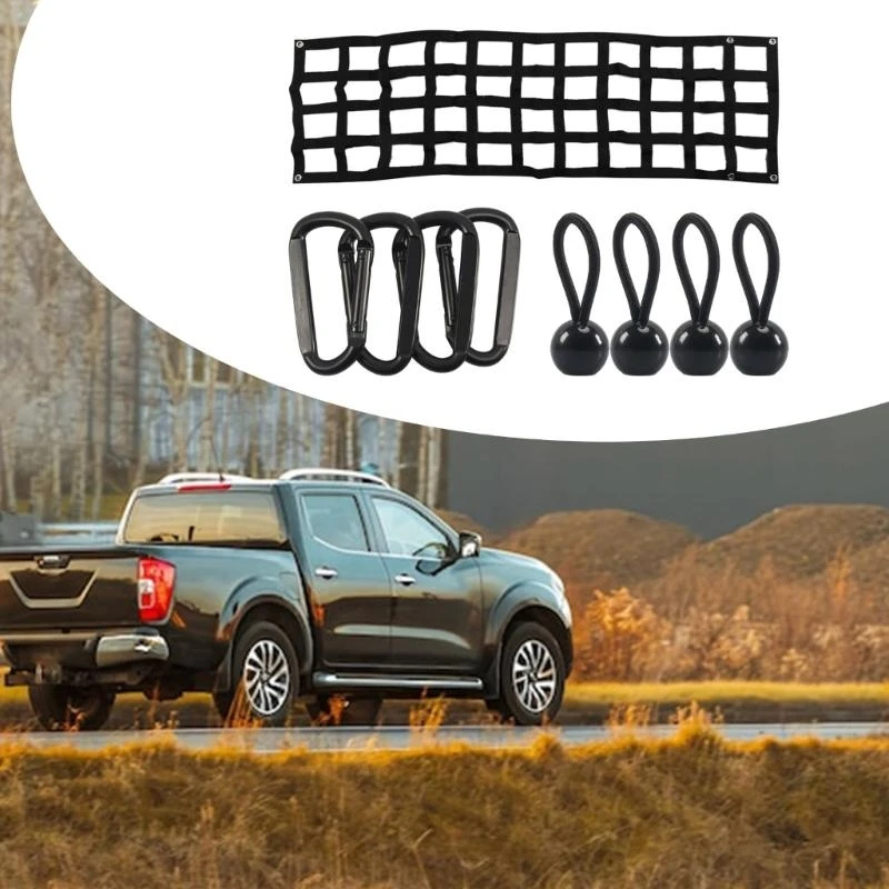 60x18in Nhiệm vụ nặng nề hàng hóa Metting Tailgate Tailgate cho xe bán tải giường phổ quát Tất cả thời tiết sử dụng lưới màu đen