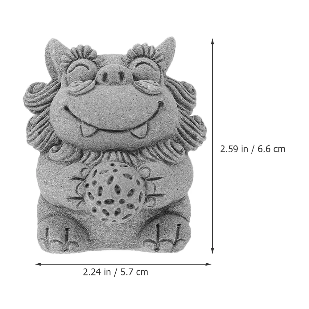 

2Pcs Stone Lion Statues Miniature Home Decor Lion Ornaments for Desktop Office Tabletop Decoration Sturdy Resin Craft