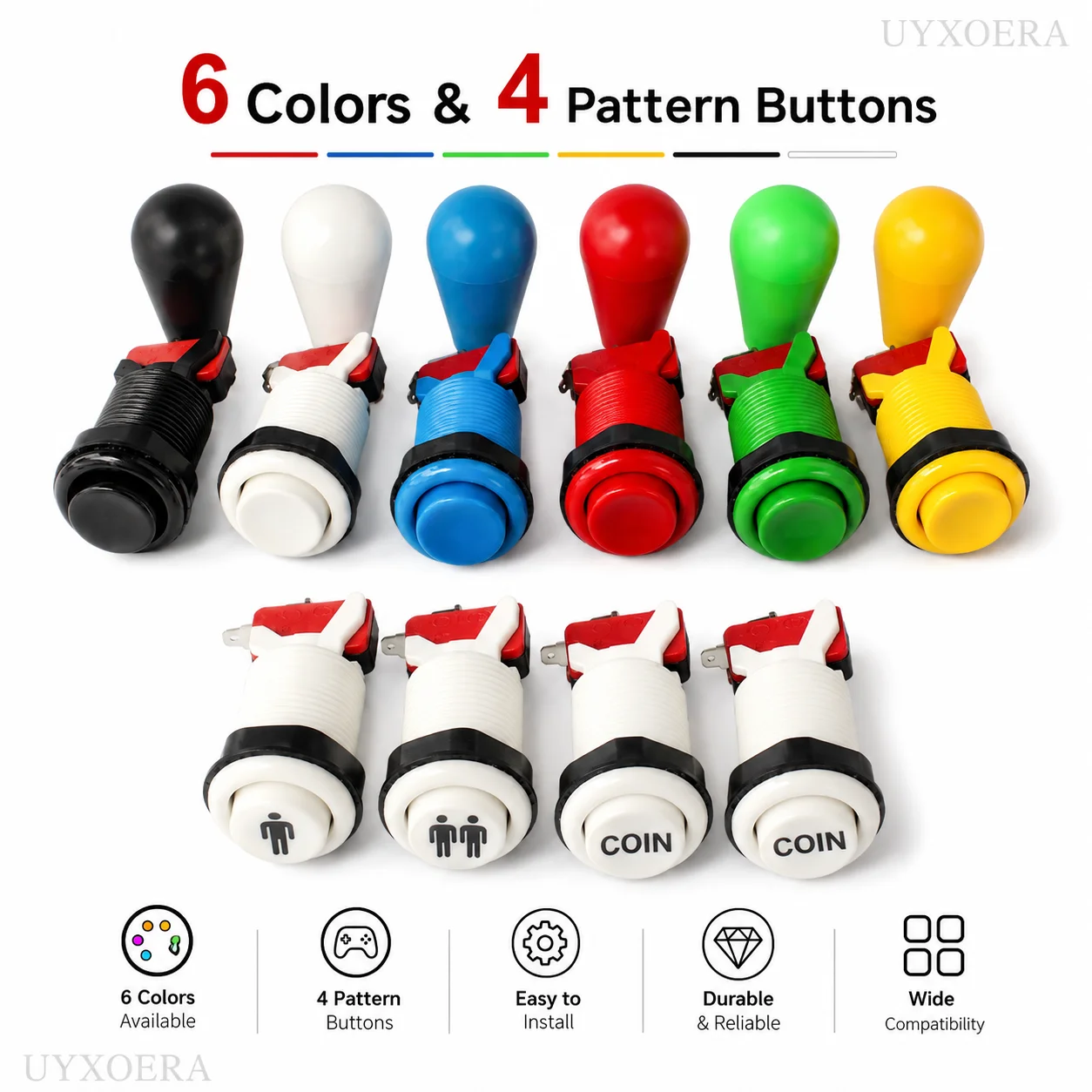 2 Player USB Arcade Joystick Kit 8 Way American Push Buttons Zero Delay Encoder for PC Raspberry Pi DIY Cabinet