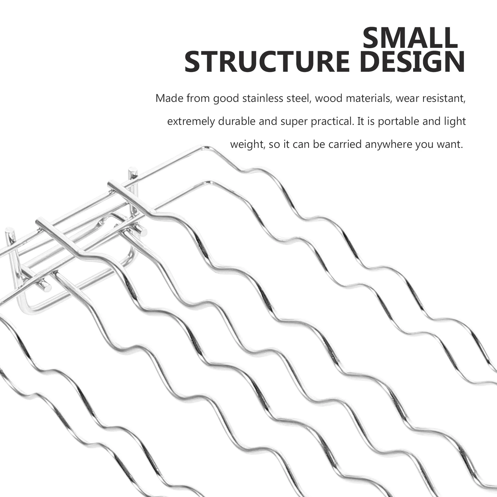 

Sausage Grill Net Wood Handle Stainless Steel Corn Grill Metal Mesh Bbq Barbecue Tool Meat Grilling Rack for Outdoor Picnic