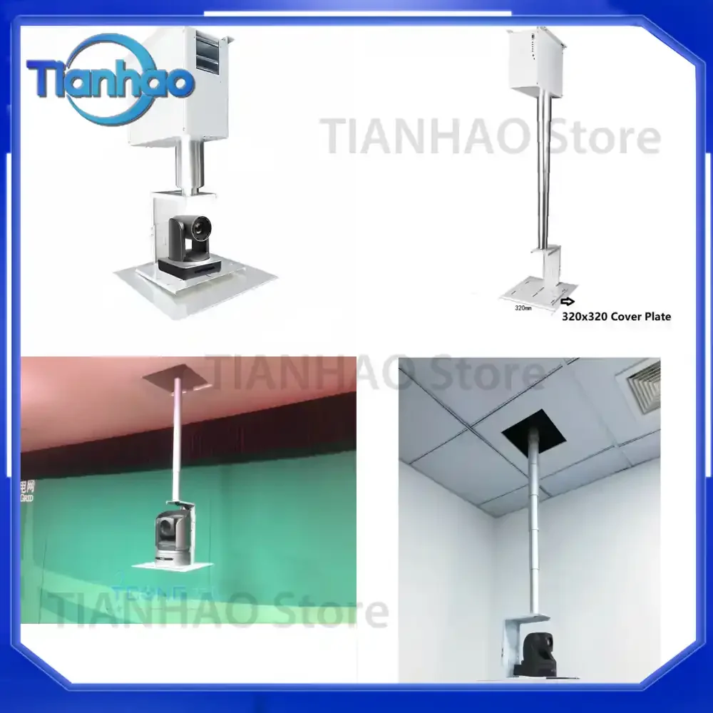 Extensional Motorized Ceiling Camera Mount for Rotating Drop Down Camera Lift with Remote and App Control