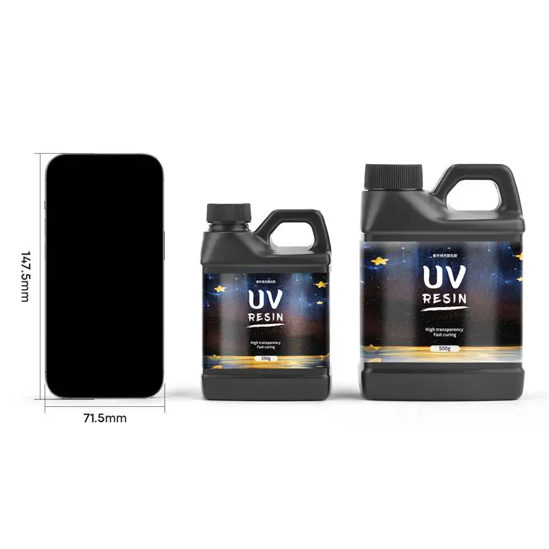 Klej z żywicy UV niski zapach szybkoschnący przezroczysty ultraviolet płyn utwardzany promieniami UV DIY tworzenie biżuterii wysoka twardość 250/500/1000g — zdjęcie 5