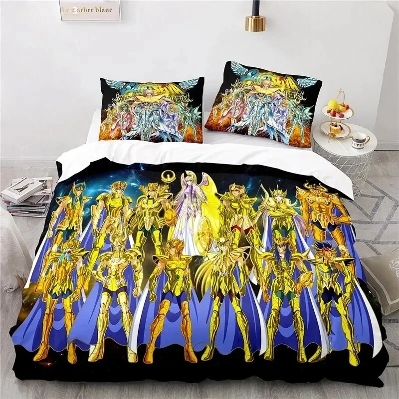 Anime Saint Seiya LOST CANVAS Bedding Set Duvet Cover Bed Set Quilt Cover Pillowcase Comforter king Queen Size Boys Adult