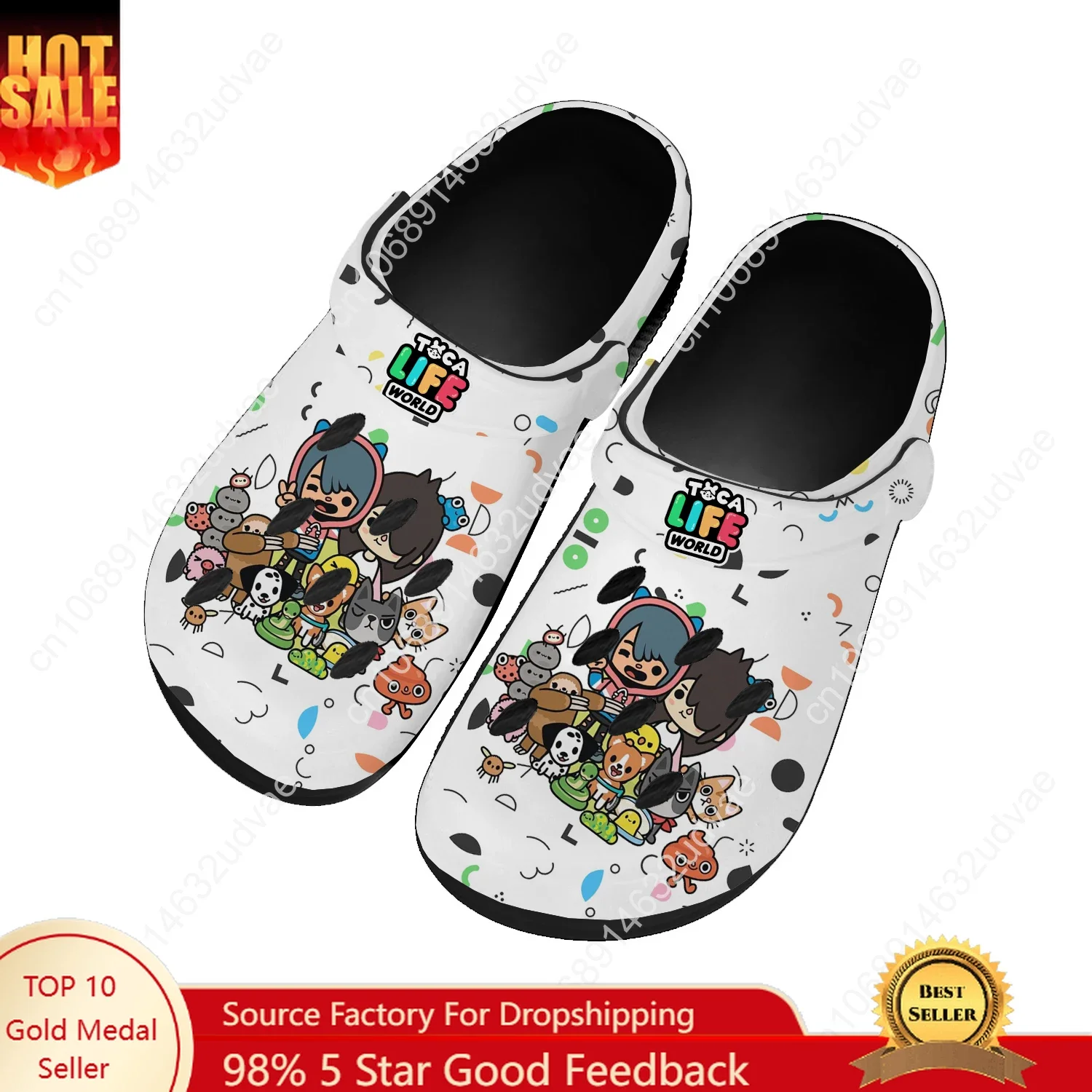 

Toca Life World Water Shoes Men Women Teenager Comfortable Home Garden Clogs Custom Sandals Beach Breathable Hole Slippers