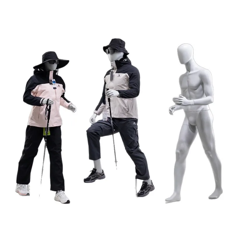 Clothing store outdoor mountaineering model props men's full-body mall window mannequin hiking women's clothing display rack