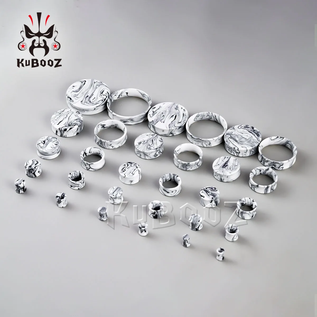 KUBOOZ Coole bunte Acryl-Ohrtunnel, Plugs, Messgeräte, Expander-Ohren, Körperpiercing, Schmuck, Ohrringe, 2 Paar – Detail 2