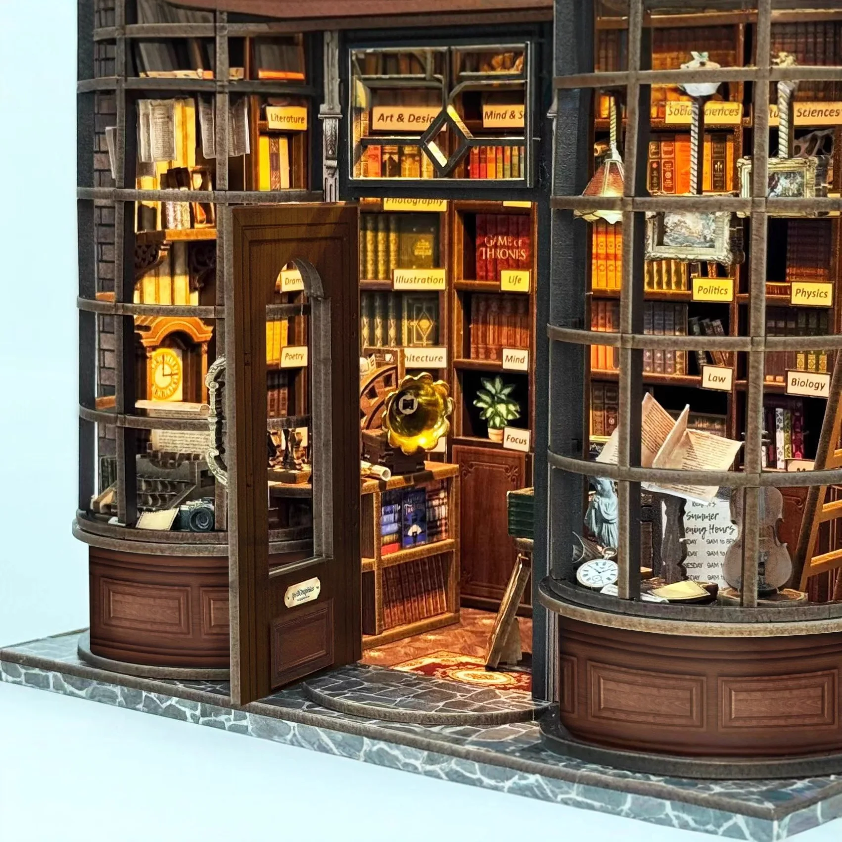 DIY 木製ホーグ書店マジックハウスカーサミニチュアモデルキットドールハウス家具付き 3D パズル友人への誕生日プレゼント