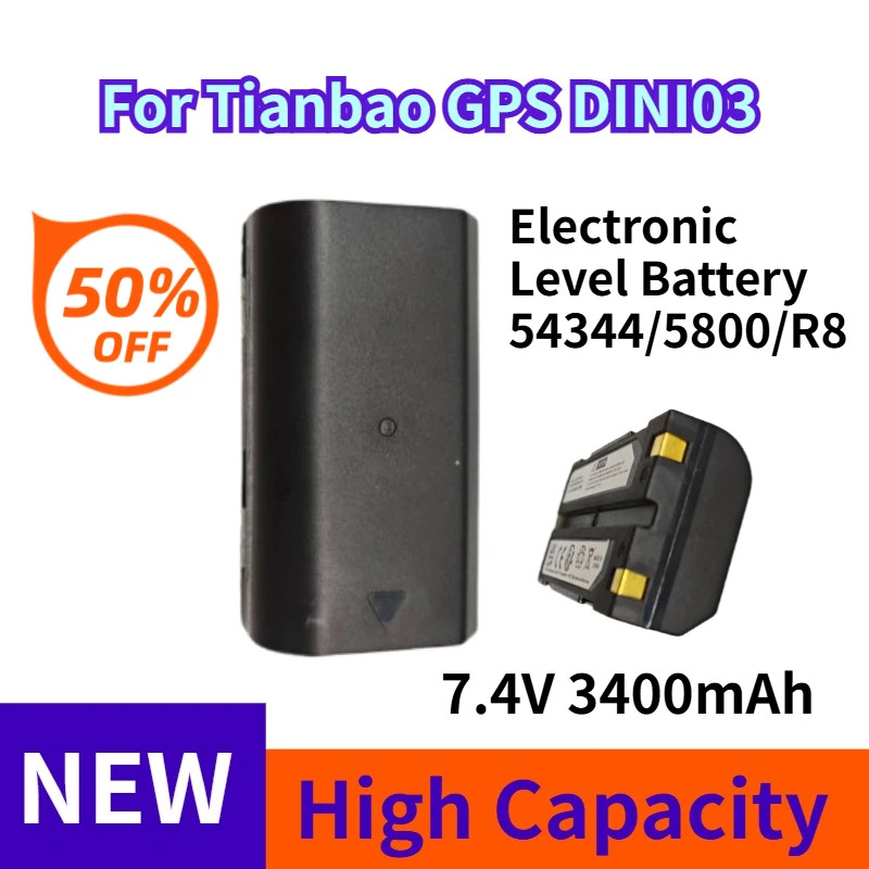 

7.4V 3400mAh Electronic Level Battery 54344/5800/R8 for Tianbao GPS DINI03