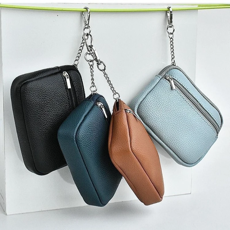 New Simple PU Leather Coin Purse Zipper Mini Wallets Portable Multi-coin Slots Money Bag Card Holder Short Purse for Women Men