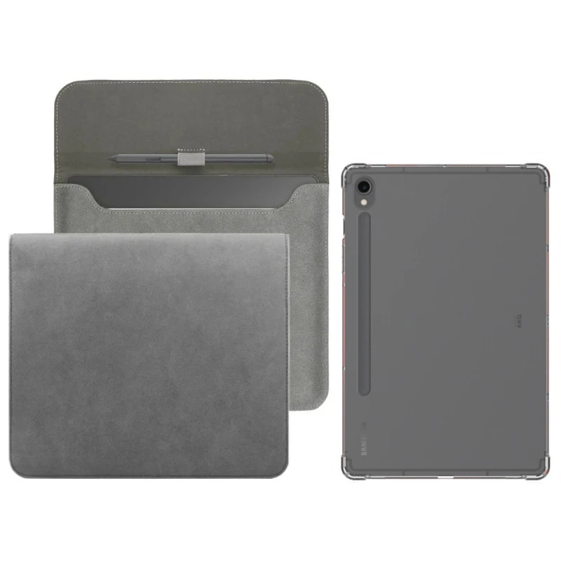 

2-IN-1 For Samsung Galaxy S9 FE / S10 FE / S10 Lite 10.9" Clear TPU Shockproof Back Cover Case + Slim Tablet Storage Sleeve Bag