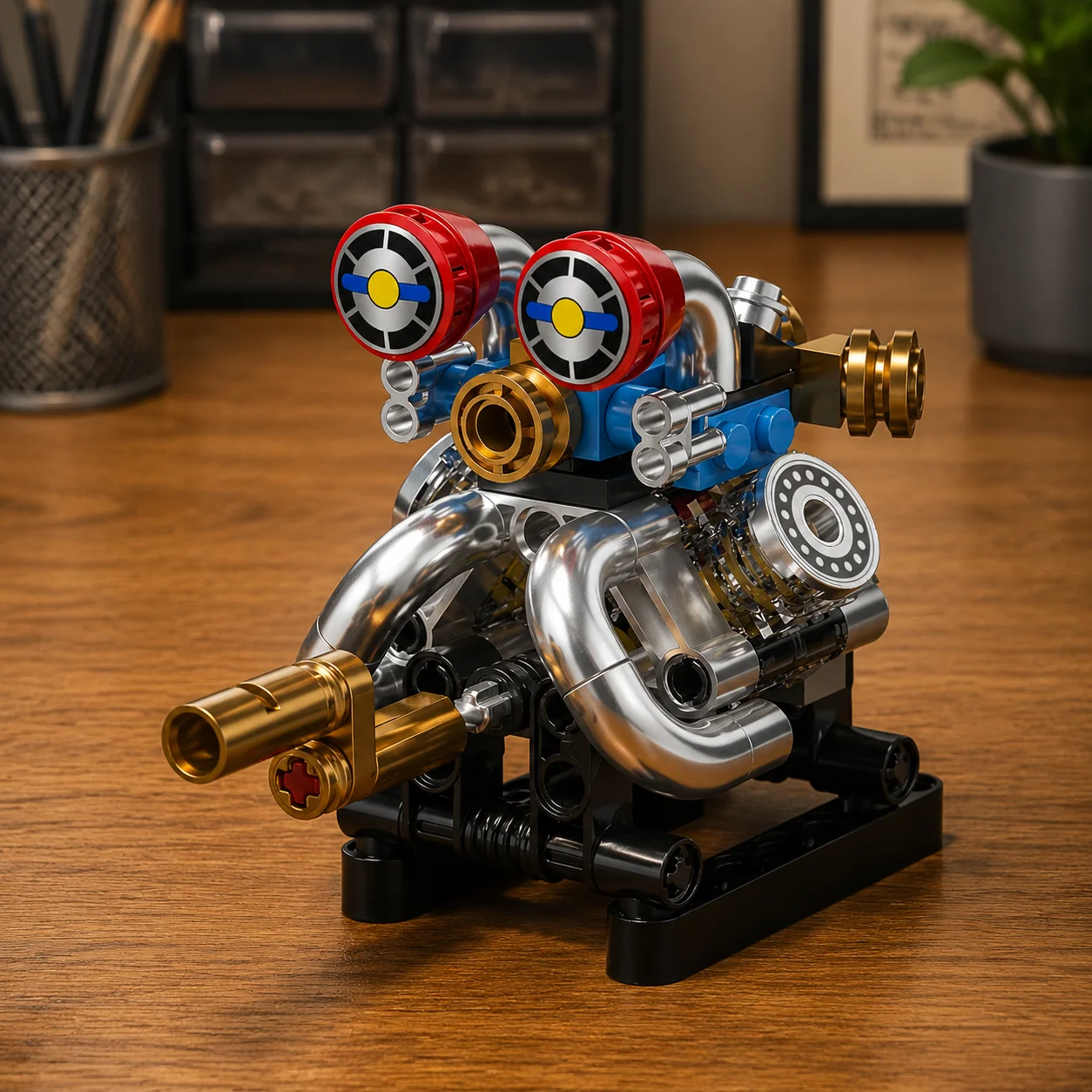 Brick V8 Engine Motorized Simulation Model Electrically Drive Building Blocks Technical Car Parts Creative Toys Gifts Adult