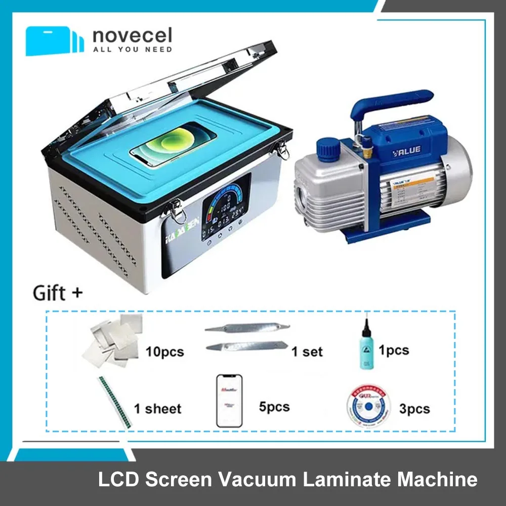 LCD Screen Vacuum Laminate Machine for iPhone Smart Watch Flat Curved LCD Screen Phone Screen Refurbish Laminating Tool