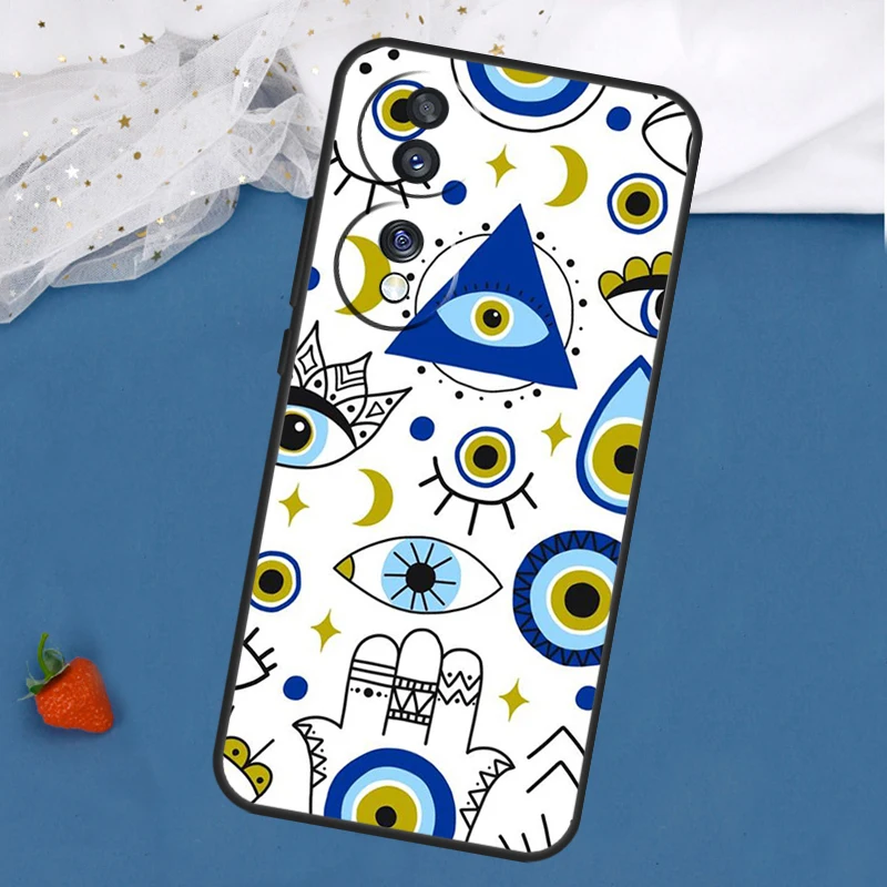 Blue Evil Eye Case For Huawei P30 Lite P20 P40 P50 Pro P Smart 2021 Nova 5T Honor 70 50 X7 X8 X9 Cover