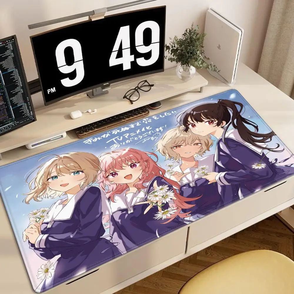 

Anime I Want To Love You Till Your Dying Day XXL Large Mouse Pad For Gamers Computer Desk Pad Anti-slip Rubber