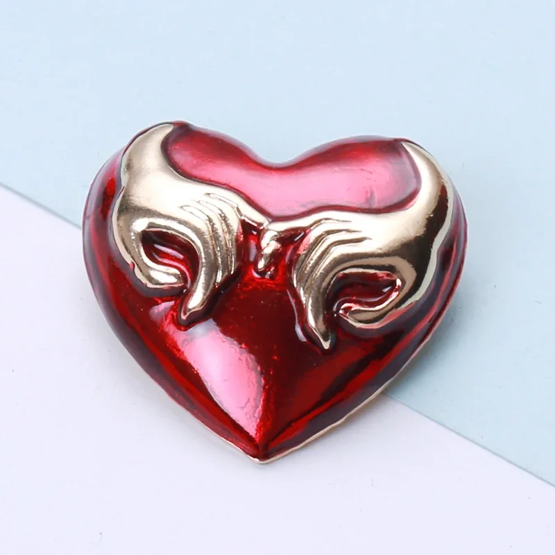 Romantic Valentine's Day Heart Brooches for Women Unisex Enamel Love Pins Office Party Friend Gifts Jewelry Accessories