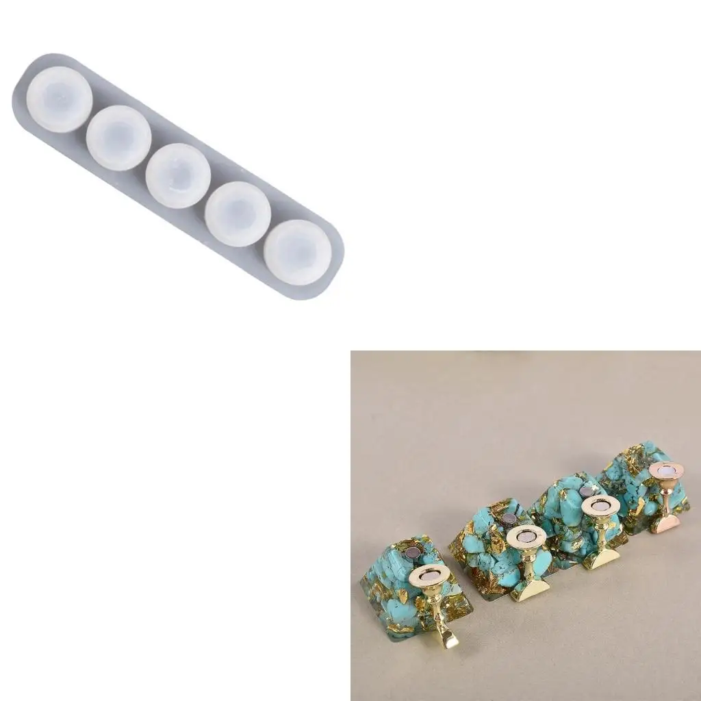 Flower/Round/Jewel/Pyramid Shaped Nail Display Stand Resin Silicone Mold DIY Nail Tips Holder Epoxy Resin Casting Mold