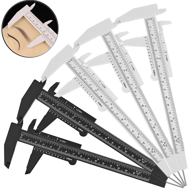 Portable 150mm Plastic Eyebrow Measuring Vernier Caliper Tattoo Microblading Caliper Ruler Permanent Makeup Measurement Tools