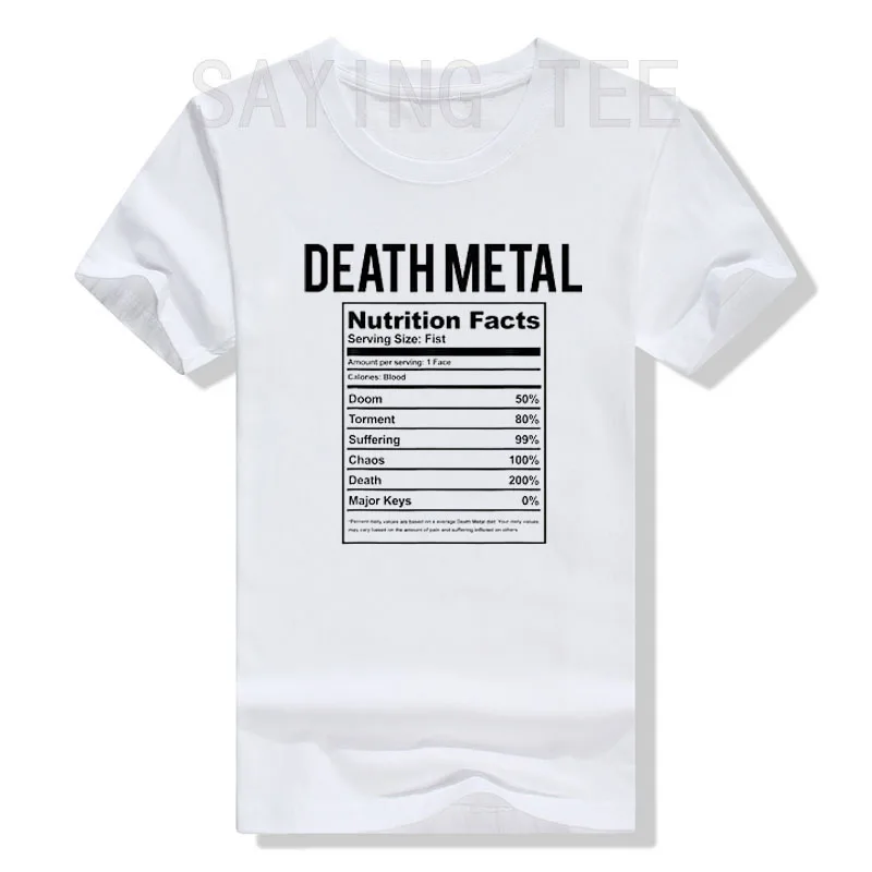 Death Metal Unicorn T-Shirt Funny Brutal Death Metal Nutrition Facts Concert Tee Gift Rainbow Grim Reaper Cool Halloween Costume