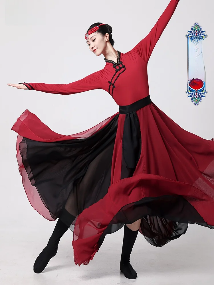 

Mongolian Dance Performance Costume New Sle Ethnic Children's Clothing Women's Practice Suit Mongolian Roast Meat Dance