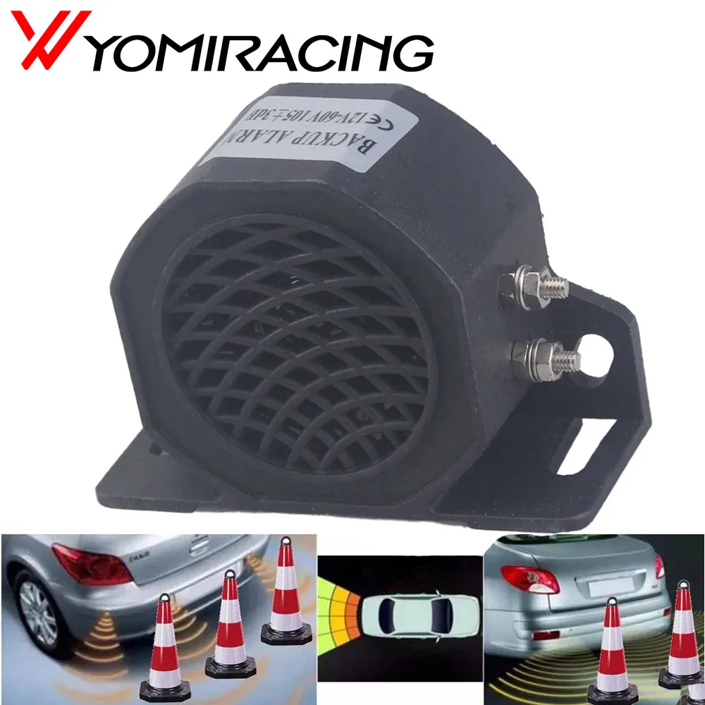 YOMI para recordatorio de marcha atrás de vehículo alarma de advertencia de sonido de 12-24V bocina de marcha atrás de 105dB alarma de camión de respaldo impermeable IPX6