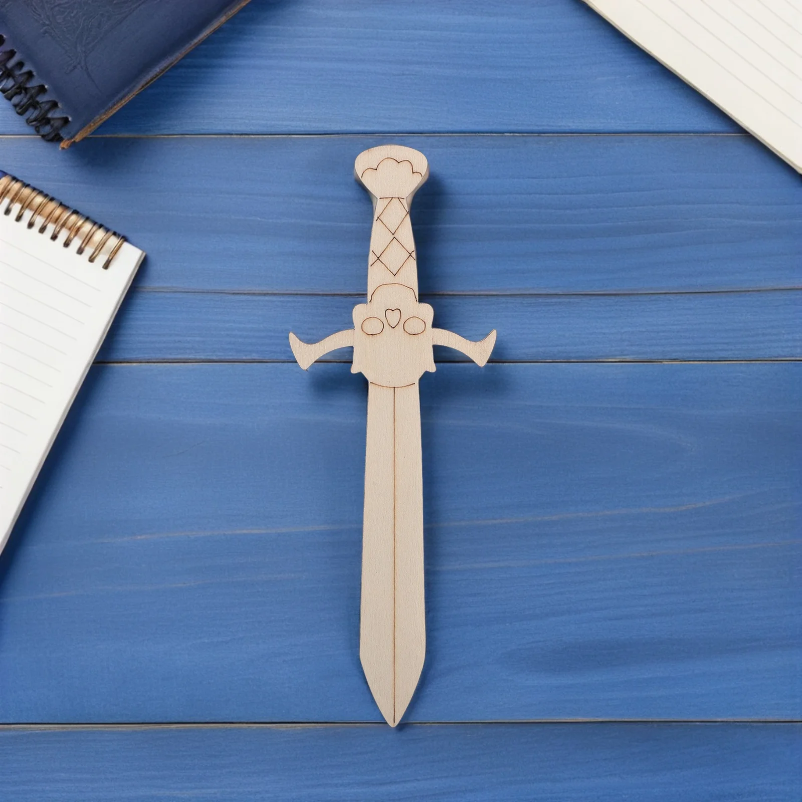 Épée de Pirate en bois, artisanat, bricolage, tranches de bois inachevées à peindre pour enfants, peinture, ornements suspendus, décorations de fête, 20 pièces