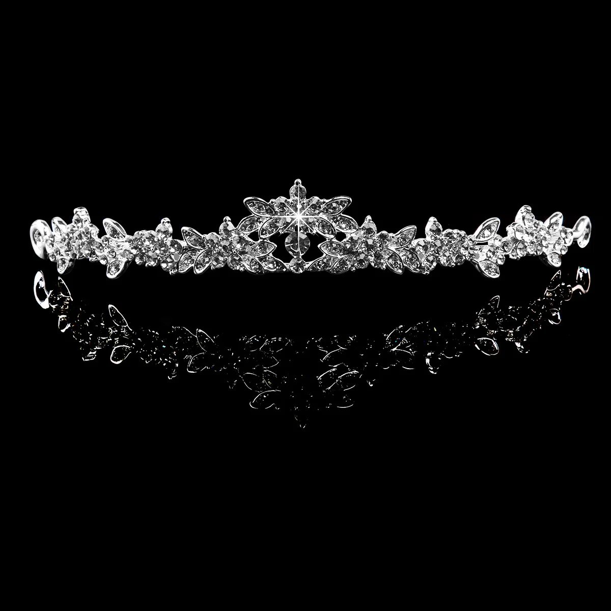 

Silver Rhinestone Alloy Bridal Crown Hairband Bride Hair Clip Barrettes Wedding Engagement Party Briadal Crown