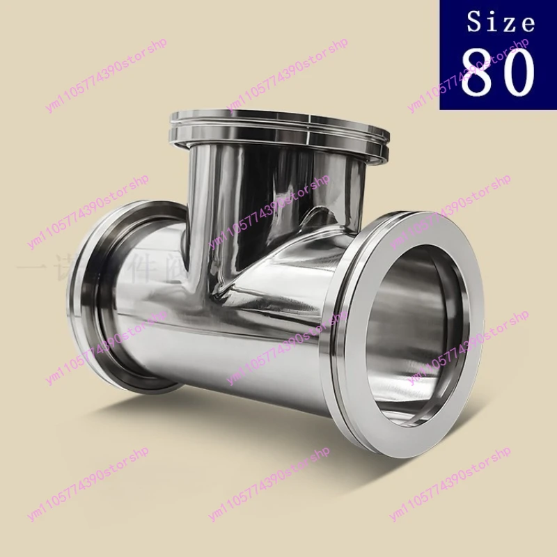 ISO‑K High Vacuum Equal Diameter Tee 304 Stainless Steel ISO63 ISO80 ISO100 ISO160 LF Hook Clamp Flange Custom Vacuum Pipe