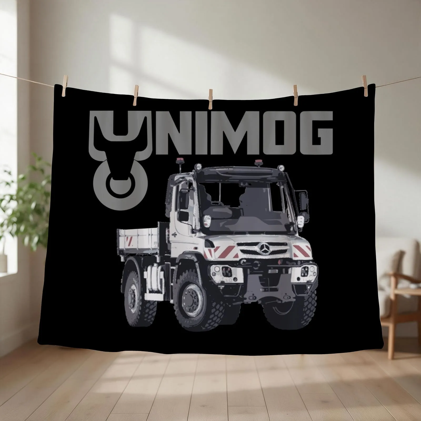 UNIMOG 530 (UNIversal-MOtor-Ger?t) - on black Throw Blanket Picnic Luxury St Blankets Sofas Of Decoration Furry Blankets