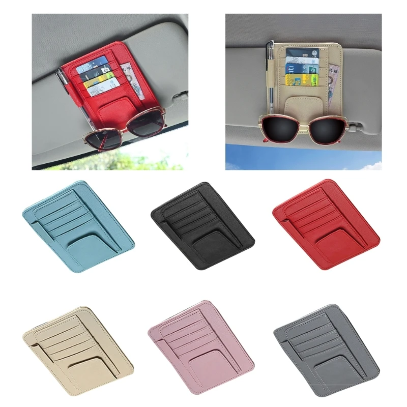 

Small Leather Car Sun Visors Clip for Trucks/Car,Car Card Sleeve Pocket Car Visors Document Holder