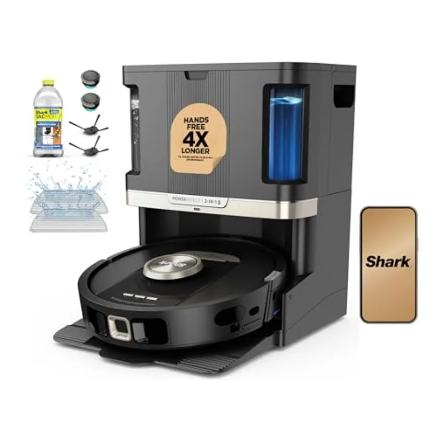 Robot Vacuum and Mop Combo PowerDetect NeverTouch Pro Self-Emptying Self-Refill with Self-Clean Pad Wash and Dry 60-Day Debris