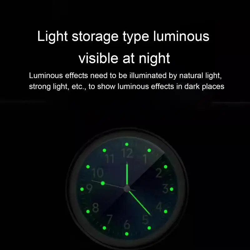 Car Clock Automobiles Internal Stick-On Luminous Mini Digital  Portable Luminous Clock Dashboard Decoration for Cars RVs SUVs