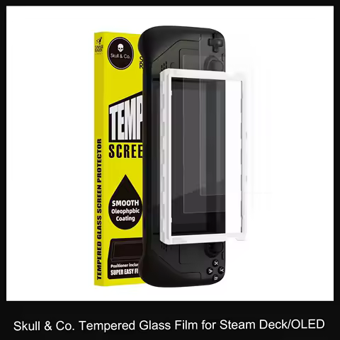 Skull &amp; Co. Screen Protector Tempered Glass Film with Positioner for Steam Deck LCD/OLED 2 PCS/PACK