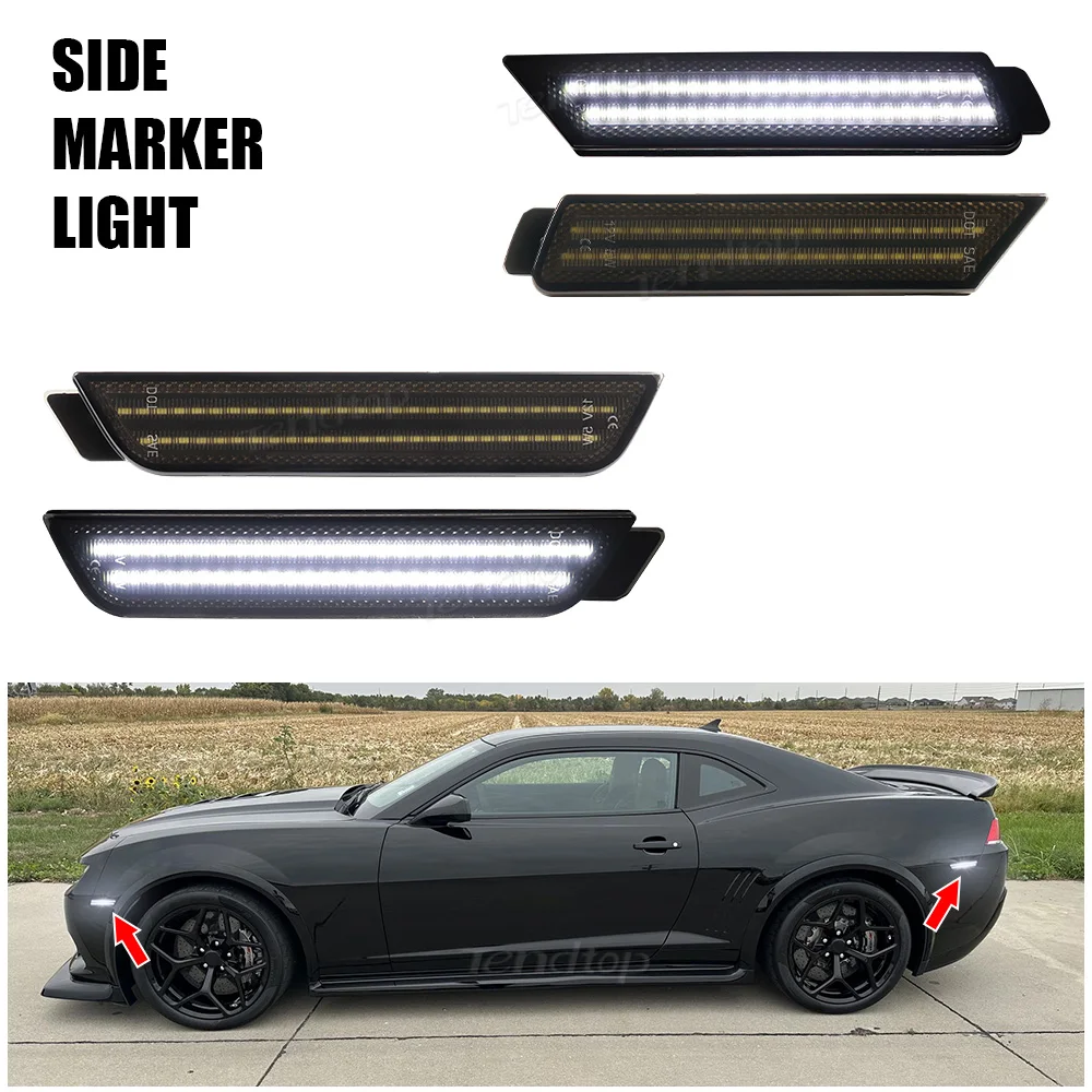 

Led Side Marker Lights Front Rear Full Front Rear Smoke Indicator Blinker Light For Chevrolet Camaro 2010-2015