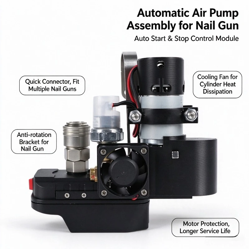 For Mini Rechargeable Lithium Air Compressor, Handheld Wireless Air Supply for Wood Nail Fixing & Spray Painting Repair