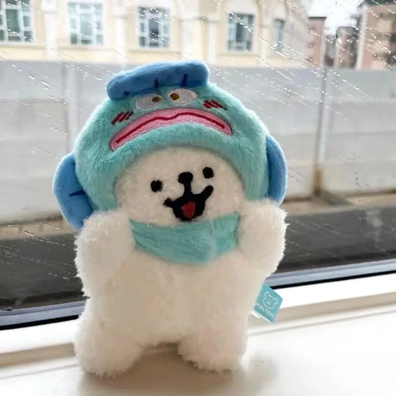 Maltese Line Puppy Doll Pendant Cute Plush Puppy Head Cover Keychain Doll Backpack Clothes Accessories for Couples Birthday Gift