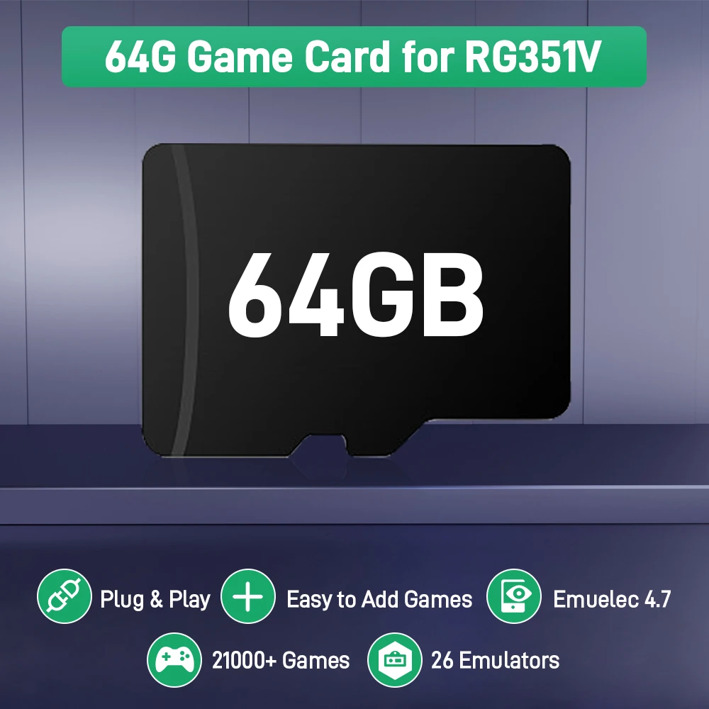 Scheda di memoria di gioco 64G per console di gioco portatile G28 26 emulatori per PS1/PSP/N64/NES/Sega Saturn/SNES con oltre 21000 giochi retrò