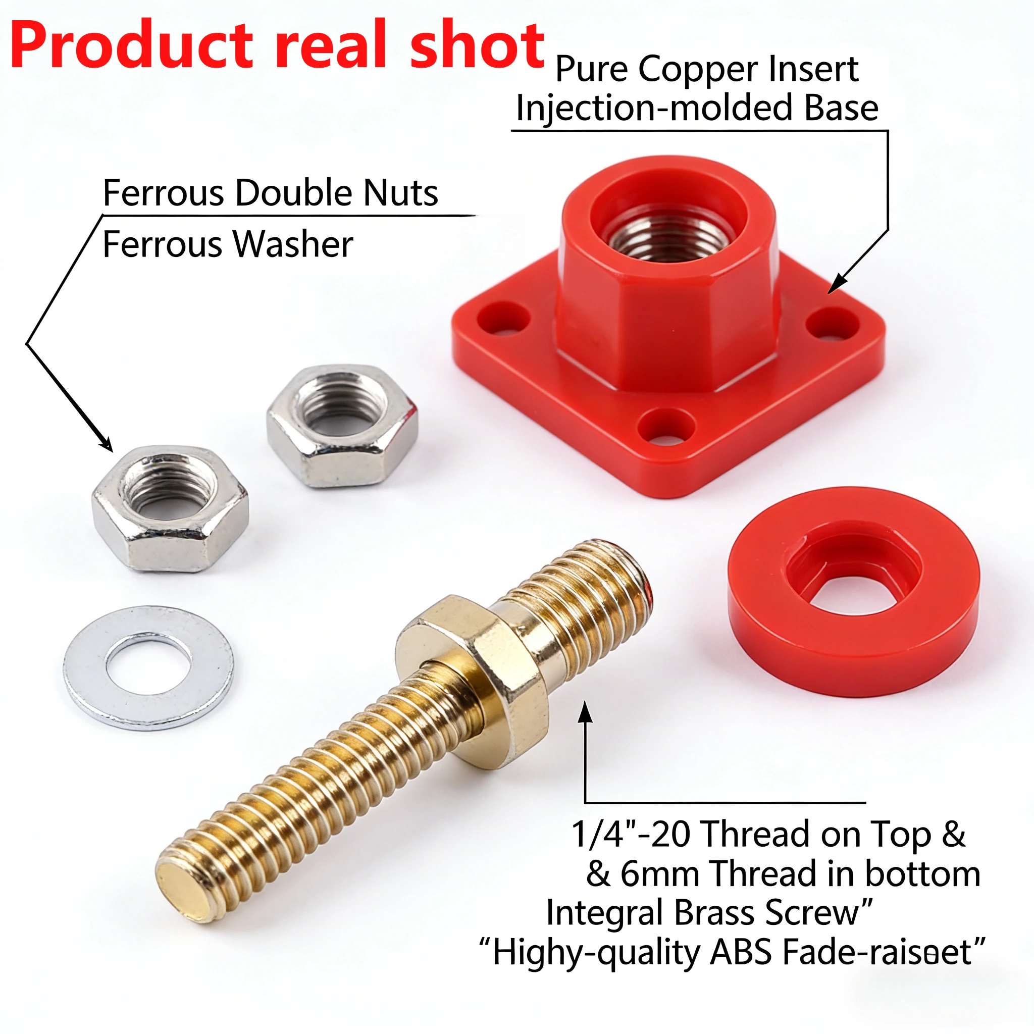 M4*36 30A High Current Grounding Pure  Terminal Block Copper Female Connector 4mm Banana Plug Connector Plug Terminal Block