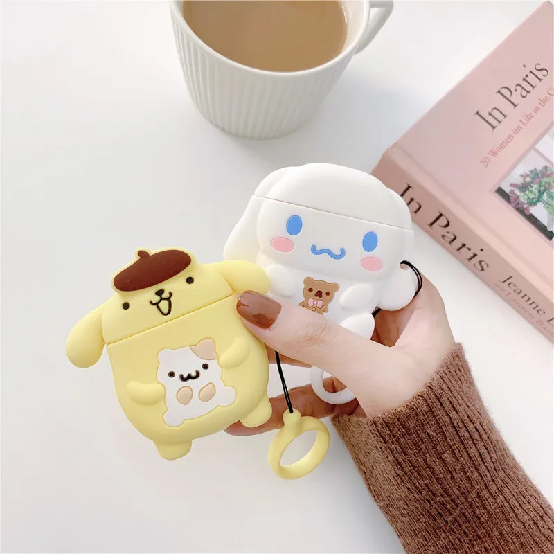 

Sanrio For Airpods Pro 2 Case,Cute Cinnamoroll Pompom Purin For Airpods 1/2 Case,Silicone Earphone Anime Cover For Airpod 3 Case