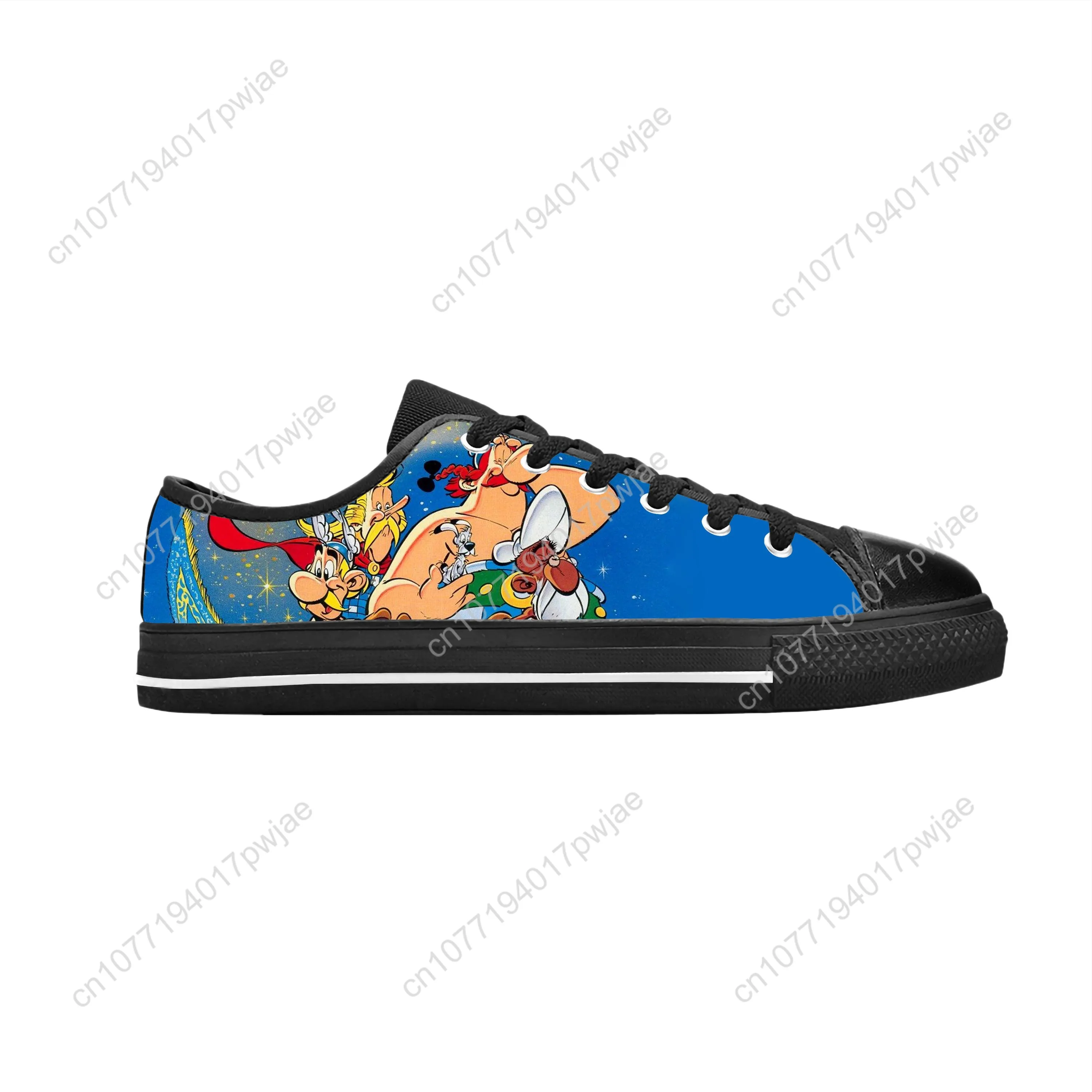 Asterix Adventure Obelix Anime Cartoon Manga Comic Casual Cloth Shoes Low Top, zapatillas cómodas transpirables con estampado 3D para hombres y mujeres