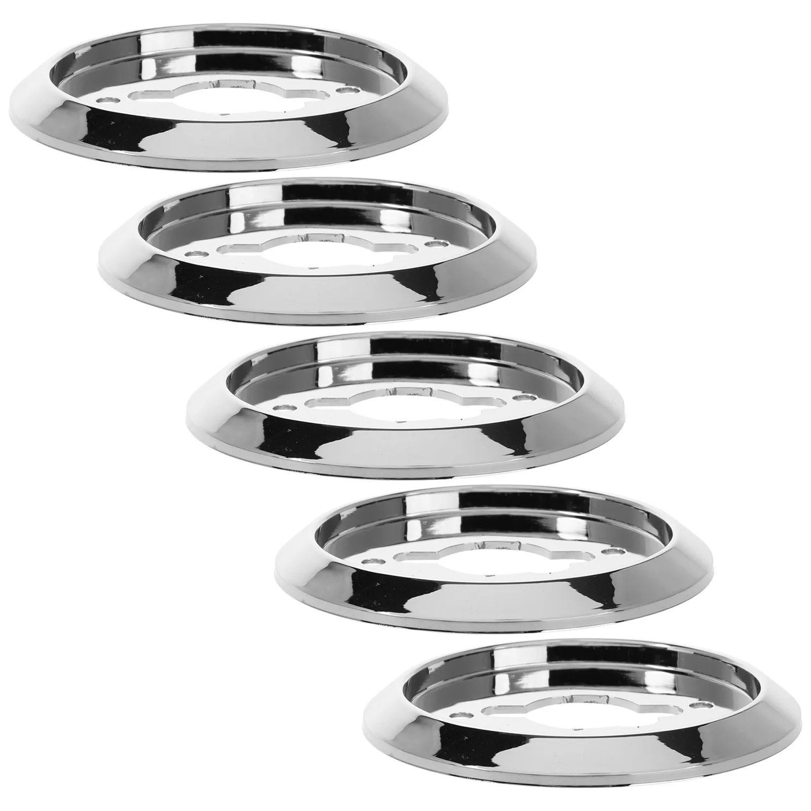 5Pcs Gas Stove Control Knob Base Plastic Rotating Replacement for Kitchen Cooktop Oven Grill Silver Stove Knobs