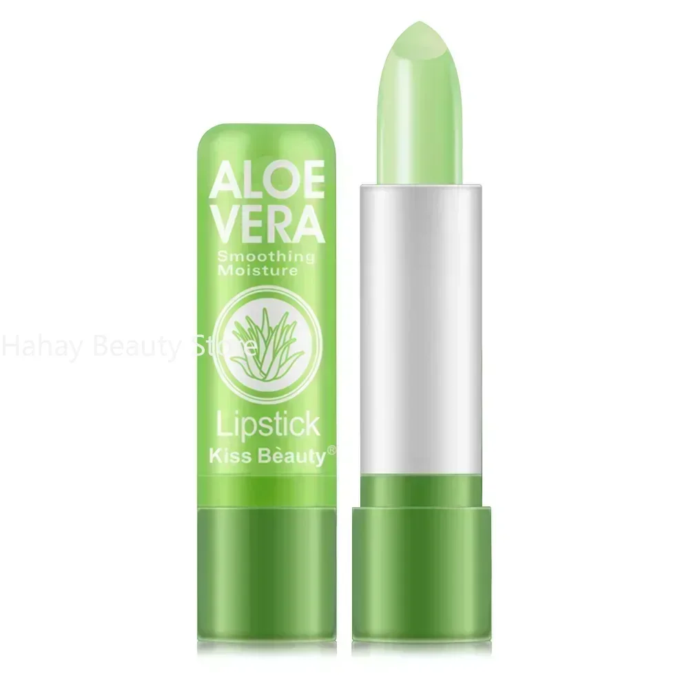 Moisturizing Aloe Vera Lipstick Temperature Color Changing Lip Balm Lasting Nourishing Lip Care Anti-drying Exfoliating Lipstick