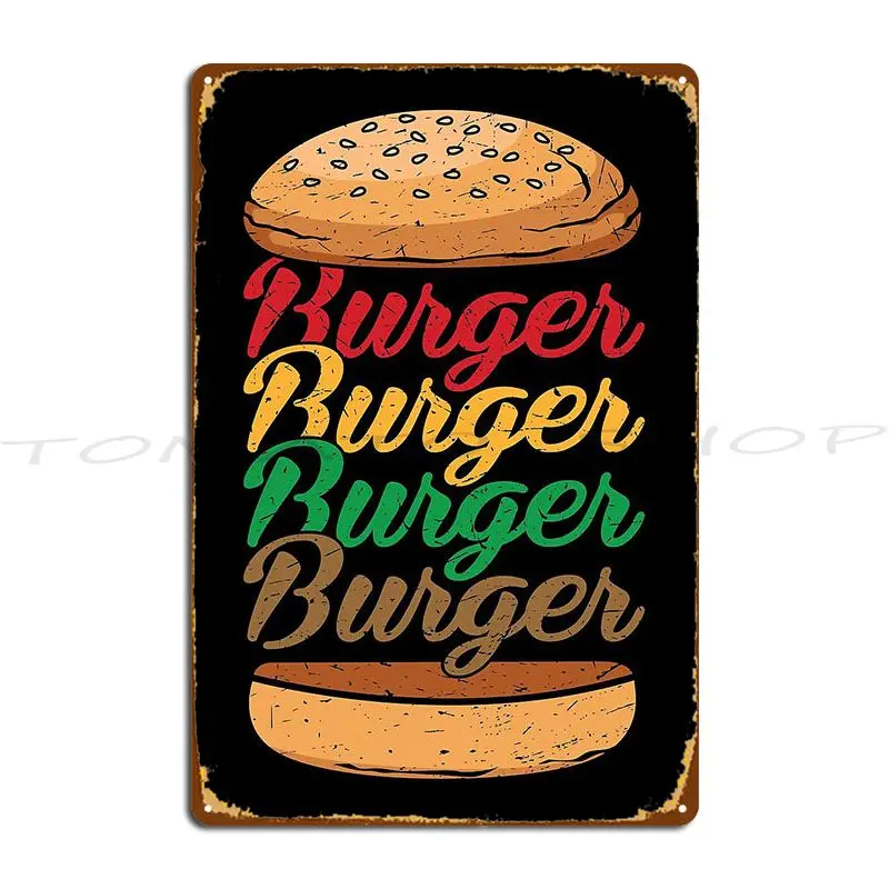Burger Vintage Retro Design Burger Yunkie Metal Signs Classic Bar Cave Cinema Decoration Designer Tin Sign Poster