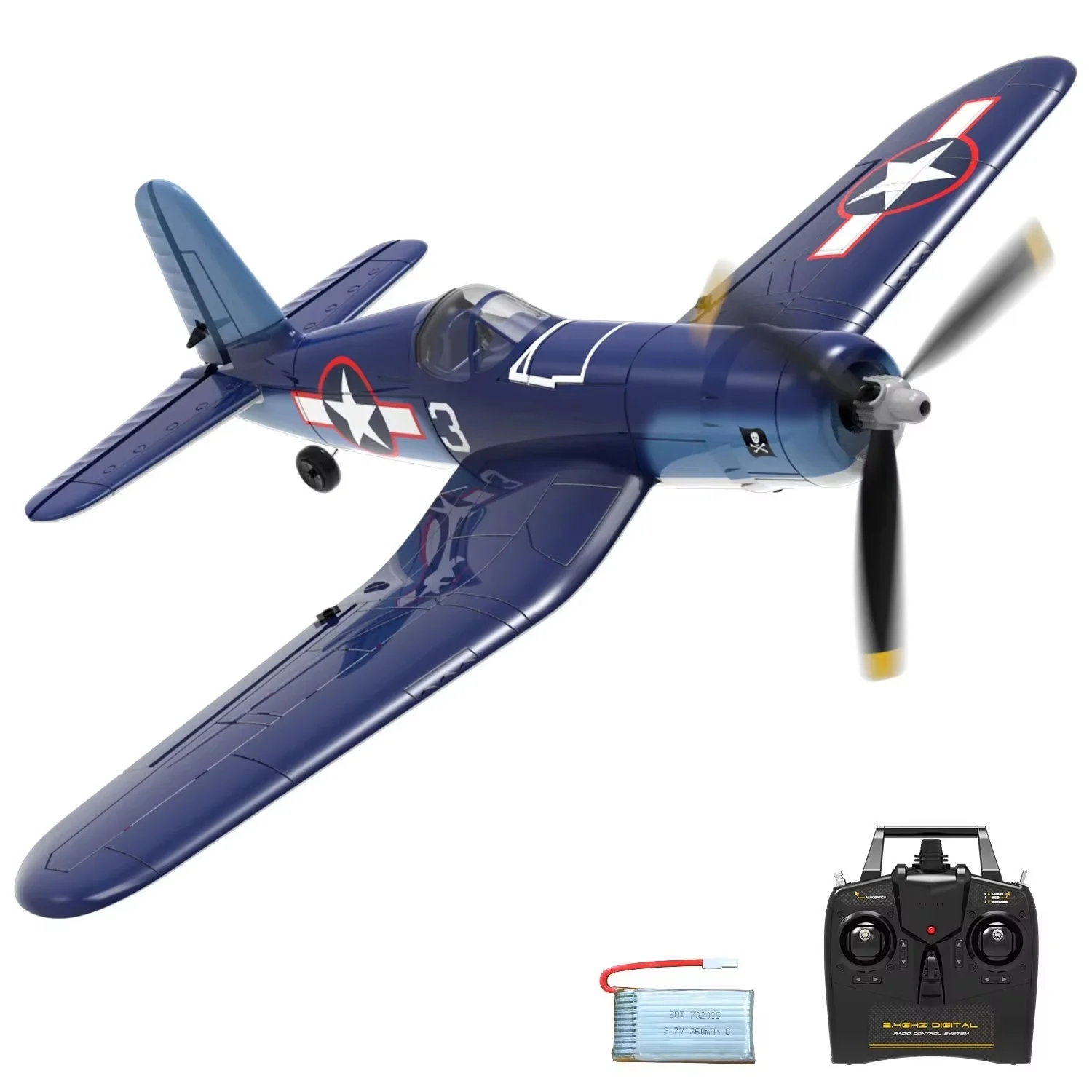 Rc Airplane 76108 Volantex F4u 2.4g Plane One-Key Aerobatic 4ch Epp Foam 400mm Wingspan Outdoor Remote Control Airplane Toys Gif