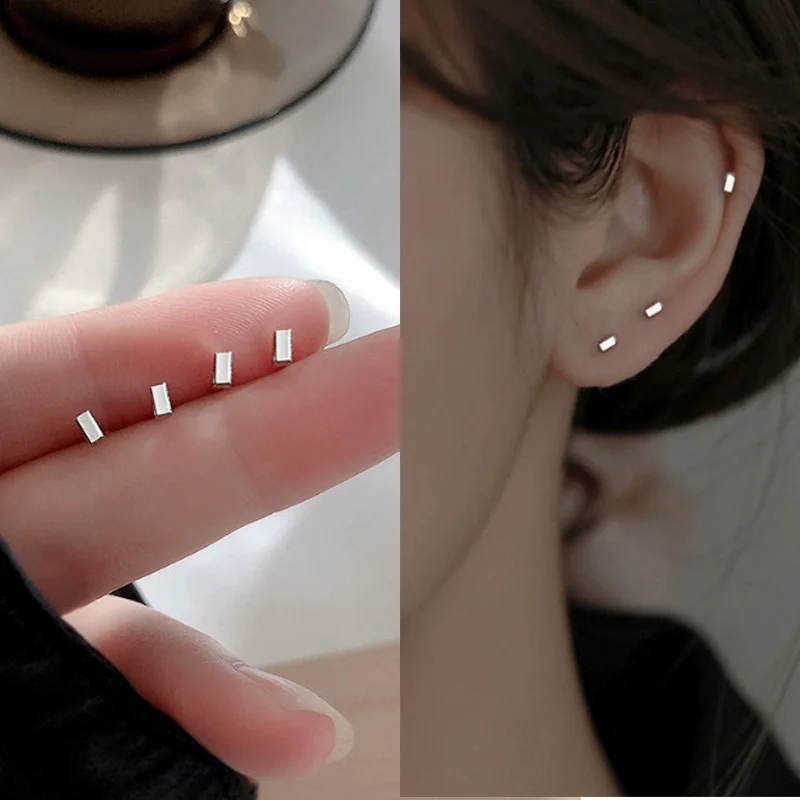 Trendy Mini Rhinestones Stud Earrings for Women Girls Daily Jewelry Cute Round Geometry Small Earrings Accessories - detail 15