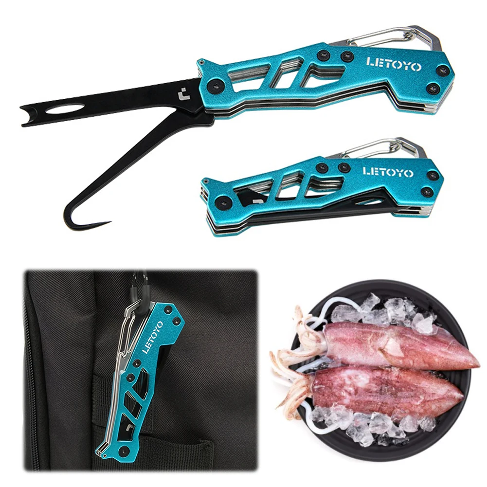 2 in 1 Squid Nerve Cord Cut Fishing Tools Correct Squid Jig Hook Stainless Steel Squid Knife for Webfoot Octopus Cuttlefish