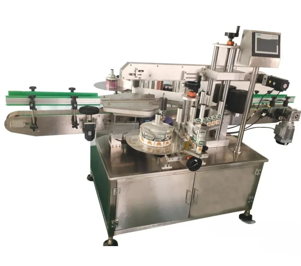 Wine Bottle Vial Shampoo Two Side Sticker Labeling Machine