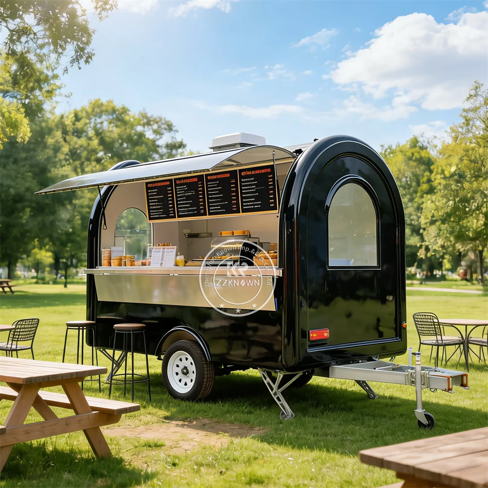 Small Fast Food Truck Carts Pizza Ice Cream Bbq Mobile Restaurant Coffee Porch Towable Food Trailer With Full Kitchen