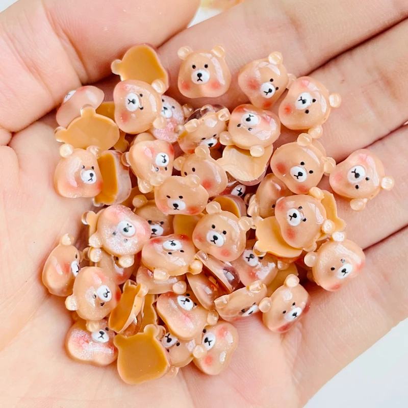 50 Pcs New Cute Mini Kawaii Cartoon Animal Bear Flat Back Resin Scrapbook Diy Manicure Wedding
